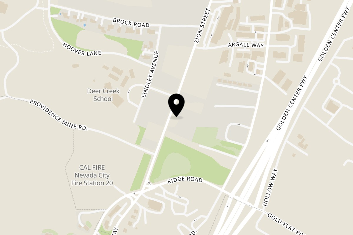 Map showing the location of Fudenjuce Nevada City on 815 Zion St in Nevada City